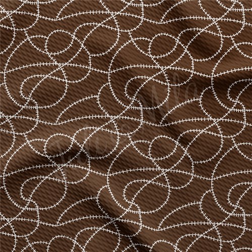 Football Brown Lace Liverpool Bullet Textured Stretch Solid Strip Thick Knit Jersey Fabric