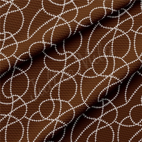 Football Brown Lace Liverpool Bullet Textured Stretch Solid Strip Thick Knit Jersey Fabric