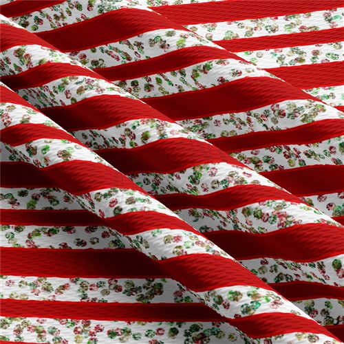 Christmas Printed Liverpool Bullet Textured Stretch Solid Strip Thick Knit Jersey Fabric