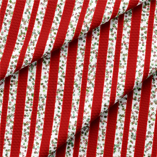 Christmas Printed Liverpool Bullet Textured Stretch Solid Strip Thick Knit Jersey Fabric