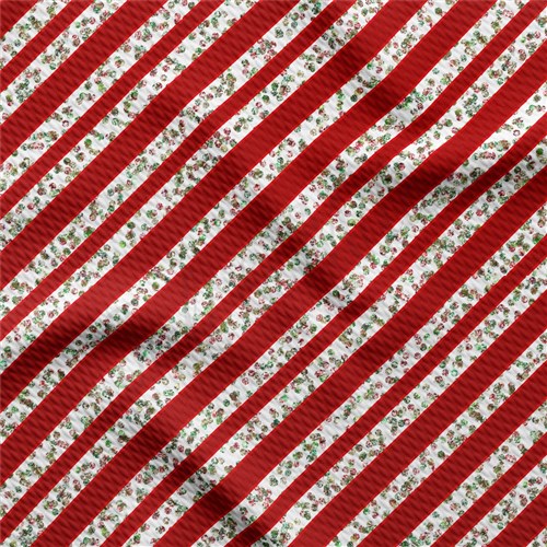 Christmas Printed Liverpool Bullet Textured Stretch Solid Strip Thick Knit Jersey Fabric