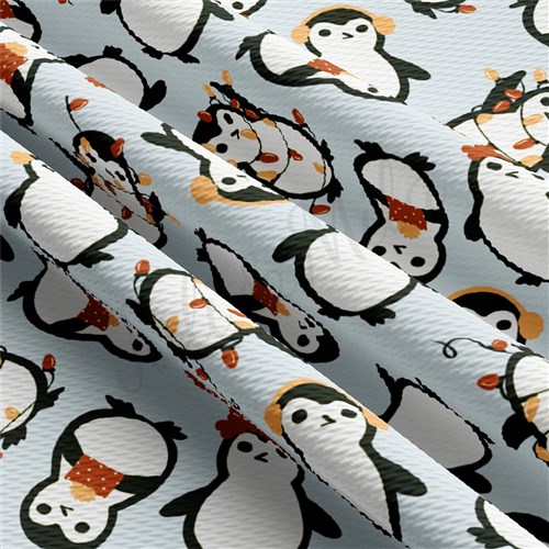 Christmas Christmas Liverpool Bullet Textured Stretch Solid Strip Thick Knit Jersey Fabric
