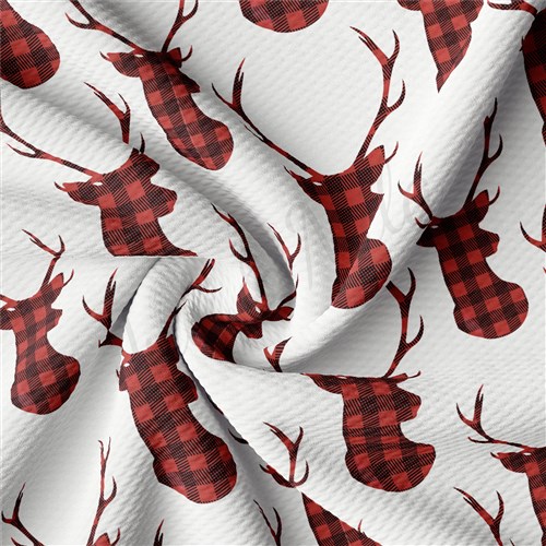 Christmas Buck Plaid Printed Liverpool Bullet Textured Liverpool AA1566 & Get a Free $89.99 Embroidery Bundle