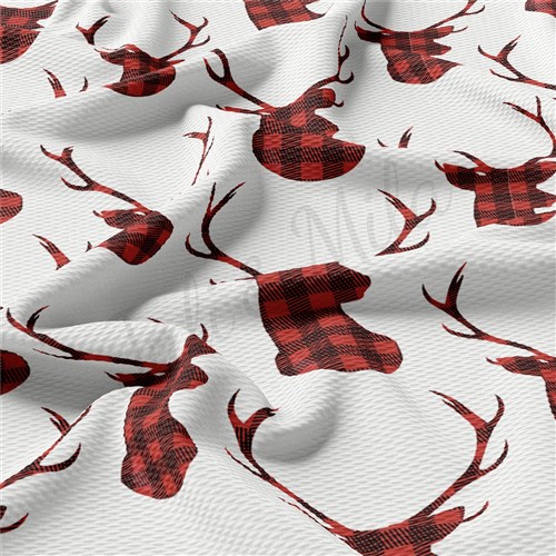 Christmas Buck Plaid Printed Liverpool Bullet Textured Liverpool AA1566 & Get a Free $89.99 Embroidery Bundle
