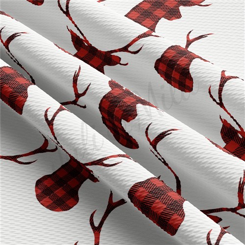 Christmas Buck Plaid Printed Liverpool Bullet Textured Liverpool AA1566 & Get a Free $89.99 Embroidery Bundle