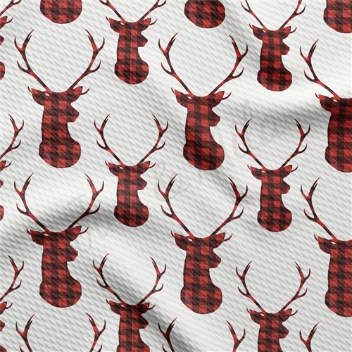 Christmas Buck Plaid Printed Liverpool Bullet Textured Liverpool AA1566 & Get a Free $89.99 Embroidery Bundle