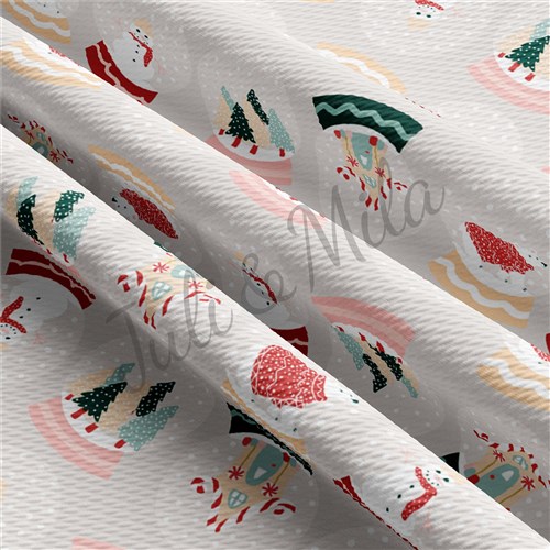 Christmas Printed Liverpool Bullet Textured Stretch Solid Strip Thick Knit Jersey Fabric