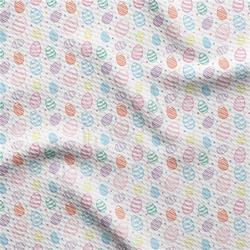 Easter AA2327 Liverpool Bullet Textured Stretch Solid Strip Thick Knit Jersey Fabric