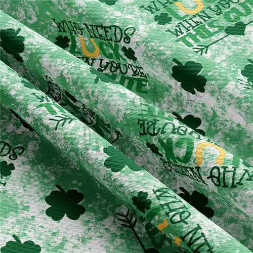 St. Patrick's Day Printed Liverpool Bullet Textured Stretch Solid Strip Thick Knit Jersey Fabric