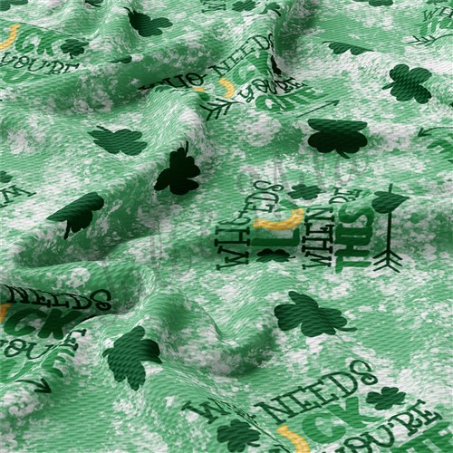 St. Patrick's Day Printed Liverpool Bullet Textured Stretch Solid Strip Thick Knit Jersey Fabric