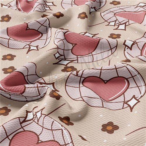 Valentine's Day Printed Liverpool Bullet Textured Stretch Solid Strip Thick Knit Jersey Fabric