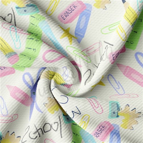 Back To School Printed Liverpool 4 Way Fabric AA1530 & Get a Free $89.99 Embroidery Bundle