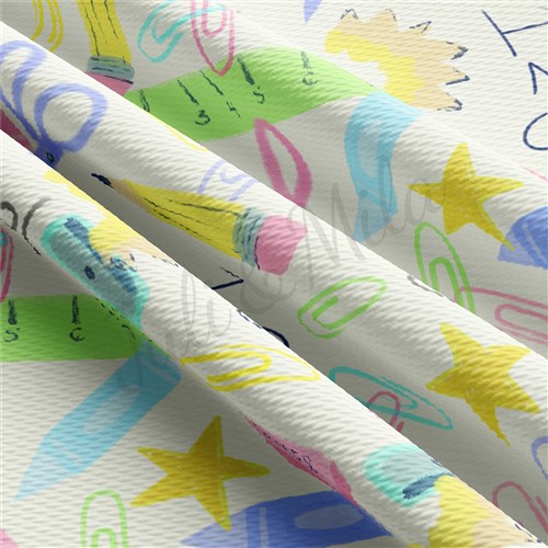 Back To School Printed Liverpool 4 Way Fabric AA1530 & Get a Free $89.99 Embroidery Bundle