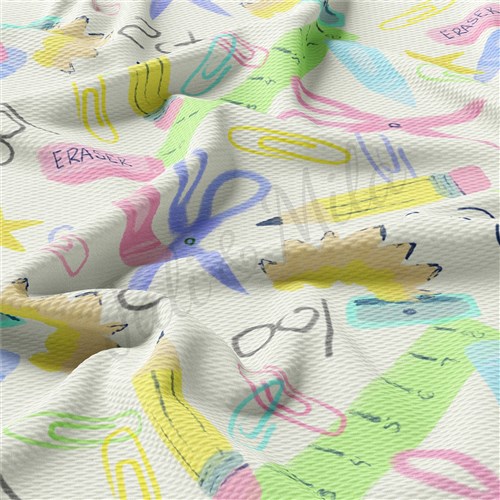 Back To School Printed Liverpool 4 Way Fabric AA1530 & Get a Free $89.99 Embroidery Bundle