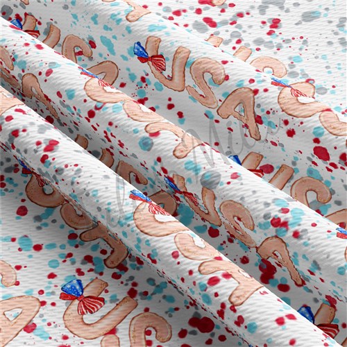 Patriotic 4th of July Liverpool Bullet Textured Stretch Solid Strip Thick Knit Jersey Fabric