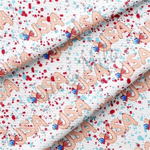 Patriotic 4th of July Liverpool Bullet Textured Stretch Solid Strip Thick Knit Jersey Fabric