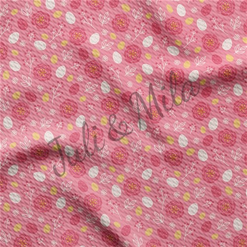 Easter Printed Liverpool Fabric Egg Bunny Pastel(E54) & Get a Free $89.99 Embroidery Bundle