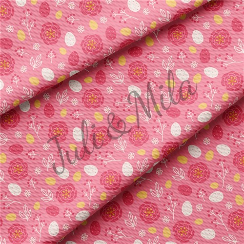 Easter Printed Liverpool Fabric Egg Bunny Pastel(E54) & Get a Free $89.99 Embroidery Bundle