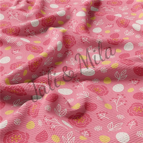 Easter Printed Liverpool Fabric Egg Bunny Pastel(E54) & Get a Free $89.99 Embroidery Bundle