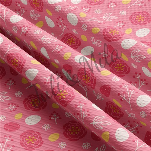 Easter Printed Liverpool Fabric Egg Bunny Pastel(E54) & Get a Free $89.99 Embroidery Bundle