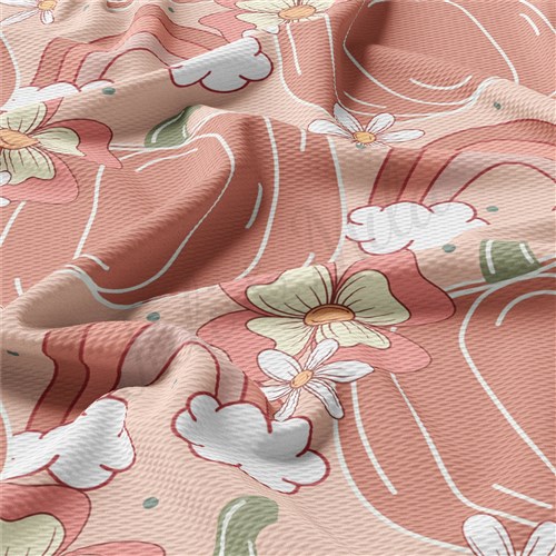 Fall Pumpkin Printed Liverpool Bullet Textured Stretch Solid Strip Thick Knit Jersey Fabric