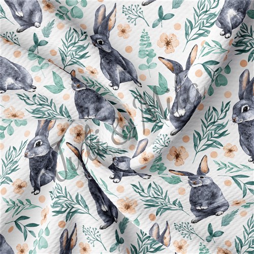 Easter Printed Liverpool Fabric Egg Bunny Pastel(E26) & Get a Free $89.99 Embroidery Bundle