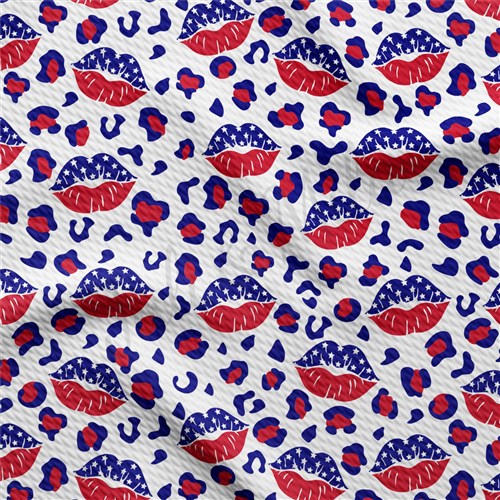 Patriotic 4th of July AA1361 Liverpool Bullet Textured Stretch Solid Strip Thick Knit Jersey Fabric