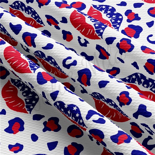 Patriotic 4th of July AA1361 Liverpool Bullet Textured Stretch Solid Strip Thick Knit Jersey Fabric