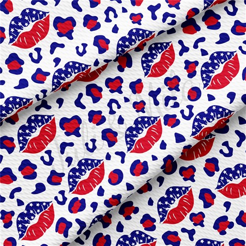 Patriotic 4th of July AA1361 Liverpool Bullet Textured Stretch Solid Strip Thick Knit Jersey Fabric