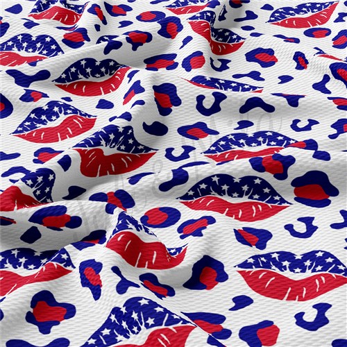 Patriotic 4th of July AA1361 Liverpool Bullet Textured Stretch Solid Strip Thick Knit Jersey Fabric