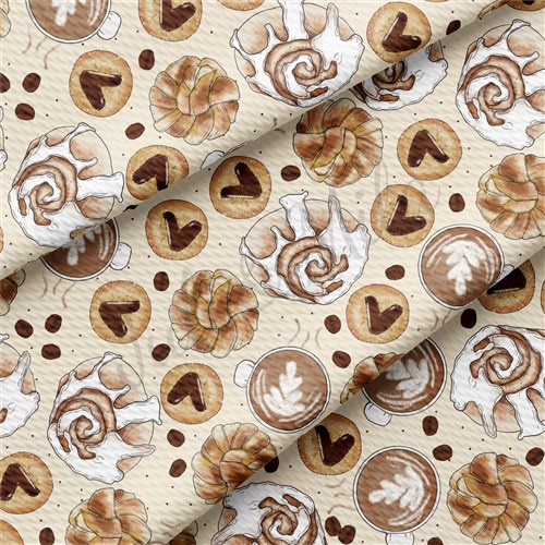 Fall Autumn Latte Printed Liverpool Bullet Textured Stretch Solid Strip Thick Knit Jersey Fabric