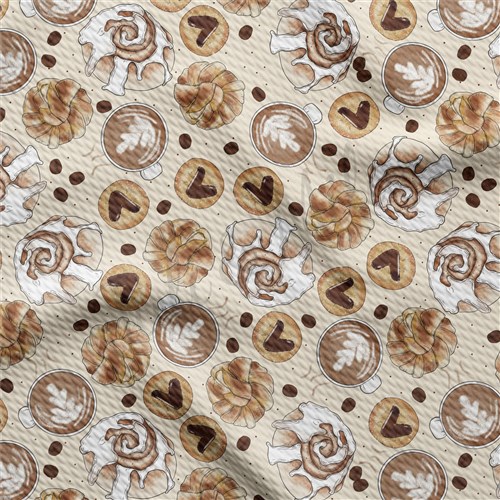 Fall Autumn Latte Printed Liverpool Bullet Textured Stretch Solid Strip Thick Knit Jersey Fabric