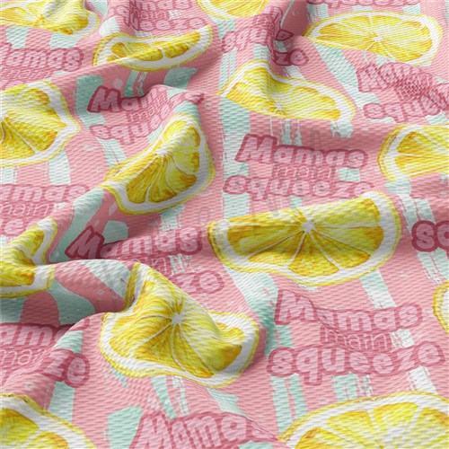 Mama's Main Squeeze Printed Liverpool Bullet Textured Stretch Solid Strip Thick Knit Jersey Fabric
