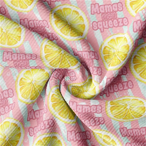 Mama's Main Squeeze Printed Liverpool Bullet Textured Stretch Solid Strip Thick Knit Jersey Fabric