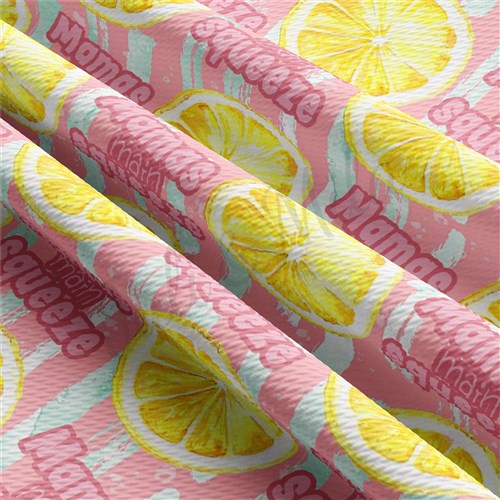 Mama's Main Squeeze Printed Liverpool Bullet Textured Stretch Solid Strip Thick Knit Jersey Fabric
