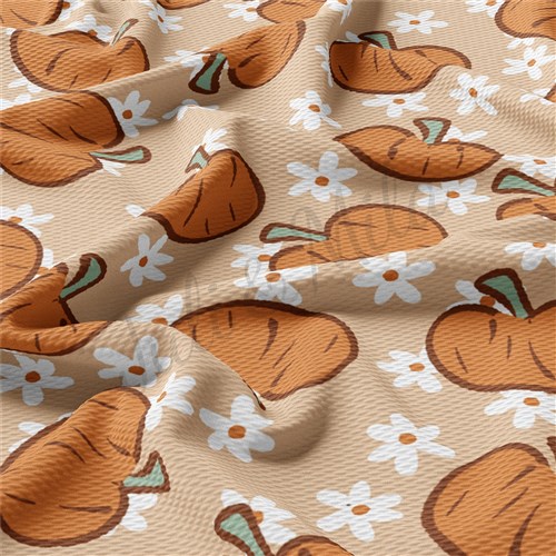 Pumpkin Fall Liverpool Bullet Textured Stretch Solid Strip Thick Knit Jersey Fabric