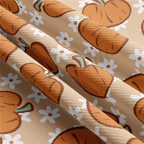 Pumpkin Fall Liverpool Bullet Textured Stretch Solid Strip Thick Knit Jersey Fabric
