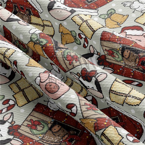 Christmas Farm Liverpool Bullet Textured Stretch Solid Strip Thick Knit Jersey Fabric