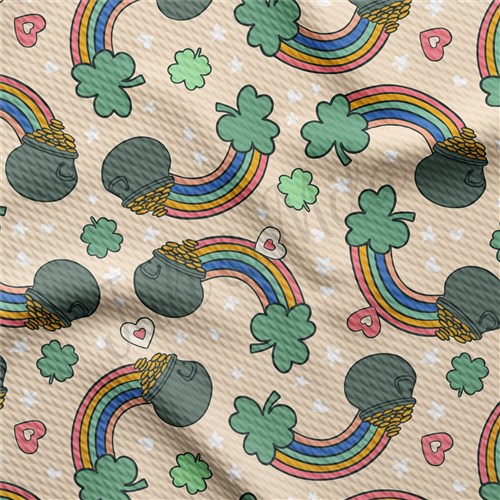 St. Patrick's Day Printed Liverpool Bullet Textured Stretch Solid Strip Thick Knit Jersey Fabric