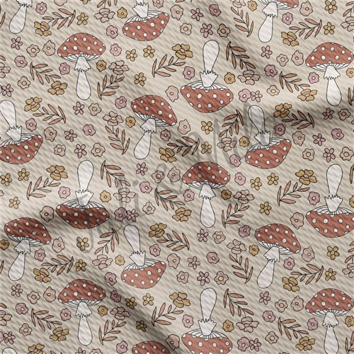 Printed Liverpool Fabric mushrooms2 & Get a Free $89.99 Embroidery Bundle