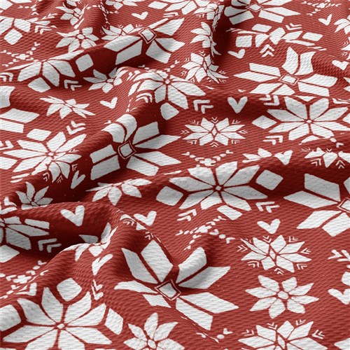 Christmas Christmas Liverpool Bullet Textured Stretch Solid Strip Thick Knit Jersey Fabric