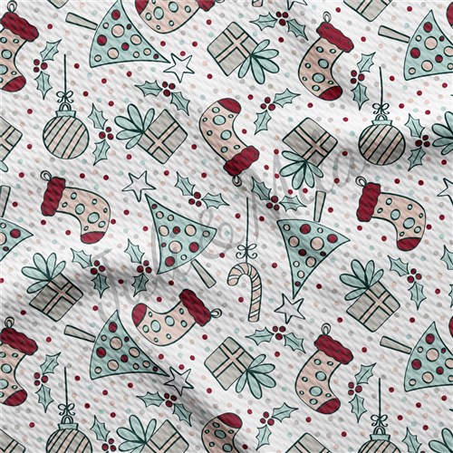 Christmas Printed Liverpool Bullet Textured Stretch Solid Strip Thick Knit Jersey Fabric