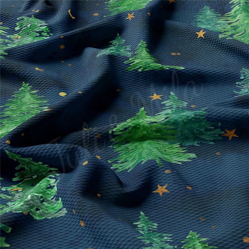 Christmas Watercolor Floral Liverpool Bullet Textured Stretch Solid Strip Thick Knit Jersey Fabric