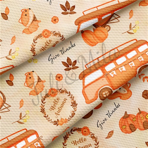 Fall Autumn Pumpkin Printed Fabric pumpkin116 & Get a Free $89.99 Embroidery Bundle