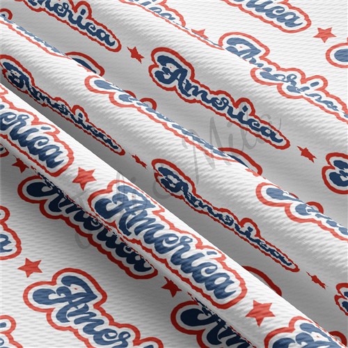 Patriotic 4th of July Liverpool Bullet Textured Stretch Solid Strip Thick Knit Jersey Fabric