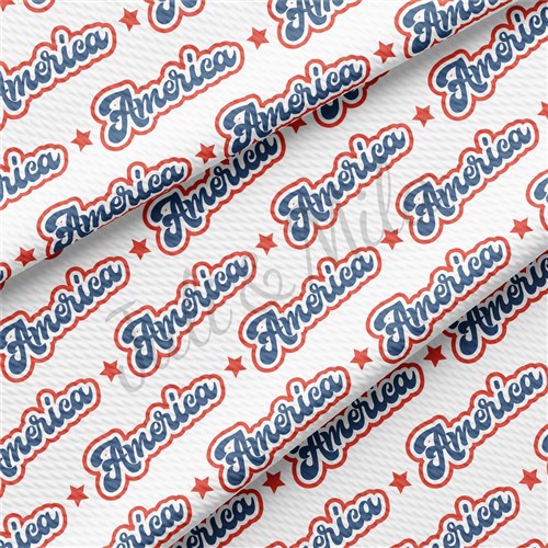 Patriotic 4th of July Liverpool Bullet Textured Stretch Solid Strip Thick Knit Jersey Fabric