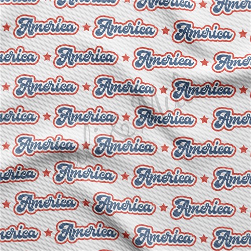 Patriotic 4th of July Liverpool Bullet Textured Stretch Solid Strip Thick Knit Jersey Fabric