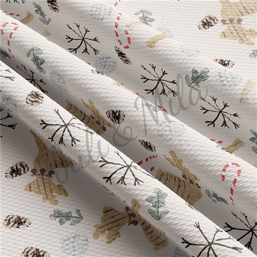 Christmas Printed Liverpool 4 Way Fabric AC9 & Get a Free $89.99 Embroidery Bundle