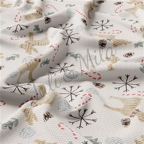 Christmas Printed Liverpool 4 Way Fabric AC9 & Get a Free $89.99 Embroidery Bundle