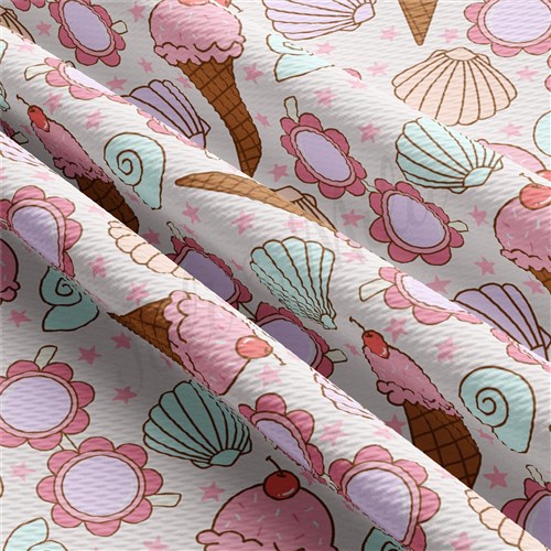 Summer Printed Liverpool Bullet Textured Stretch Solid Strip Thick Knit Jersey Fabric